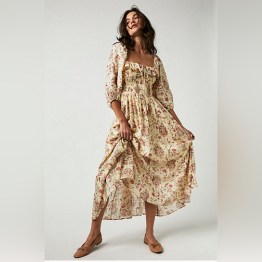 Free People Oasis Printed Midi Dress, Size Small